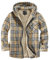 Elesuit Herren Full Zip Fleece Flanell Jacken Hemd Plaid Baumwolle Hoodies Weich Warm Mantel für Männer mit Kapuze, Khaki, XL