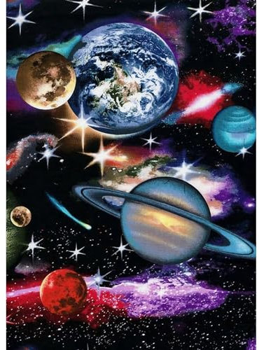 DAERLE Diamond Painting Buntes Universum, Diamond Painting Kinder, Diamant Painting Bilder Planet, DIY Diamant Vollbild, Malen Nach Zahlen Erwachsene, 5D Diamant Painting für Wand Dekoration 30x40cm