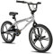 Hiland 20 Zoll 5 Speichen Kinder BMX Fahrrad für Jungen Mädchen ab 7 8 9 10 Jahre alt, 360 Grad Rotor Freestyle, 4 Pegs Single Speed Kinder BMX Fahrrad Silber