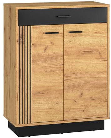 Flur Garderobe Diele Kommode Sideboard Flurkommode Garderobenkommode in Cold Craft Eiche