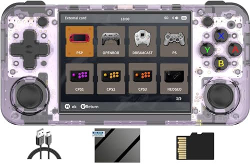 RG35XX H Handheld-Spielkonsole, 3,5 Zoll IPS-Bildschirm, Retro-Videospielkonsole, integrierte 64 + 128 G TF-Karte, 10000+ Spiele, unterstützt 5G WiFi, Bluetooth, HDMI-TV-Ausgang