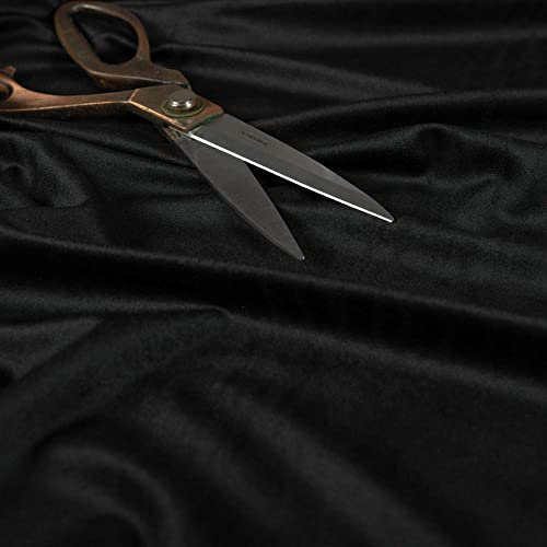 Redbrick Mill Fabrics Flammhemmender, einfarbiger, strapazierfähiger Polsterstoff mit gebürsteter Baumwollhaptik, Samtstoff, Meterware, 135 cm Breite, Schwarz (Meterware)