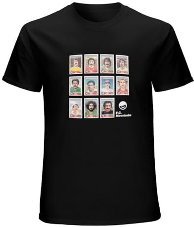 Men's Copa Black Moustache Dream Team Crew Neck Tee Mens T Shirt Black XL