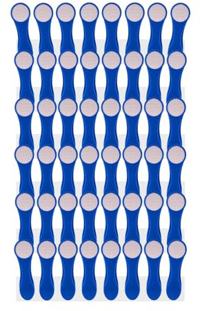 48 Wäscheklammern Wäscheclips mit Spiralfedern aus Edelstahl und Softgrip Blau Weiß