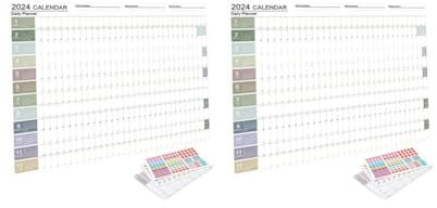 2 Set Wandkalender 2024 Jahreskalender Planer für Klassenzimmer Hausaufgaben Stil A
