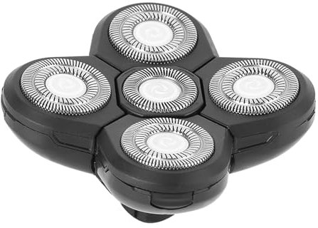 Elektrorasiererkopf, Wasserdichter Bartrasierer, Hautfreundlicher 5-Klingen-Rotationskopf, Elektrorasierer-Zubehör für Männer, Glatze-Rotationsrasierer-Pflegeset (Ersatz 5 Klingen)