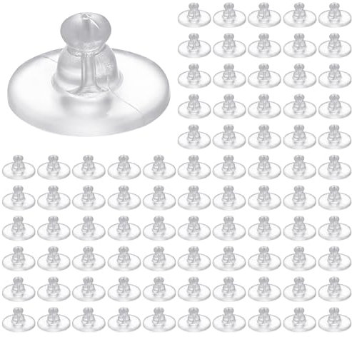 100 Piezas de Hebilla para Pendientes - Silicona para la Parte Posterior, Tapones de Repuesto, Pequeños Conectores de Silicona