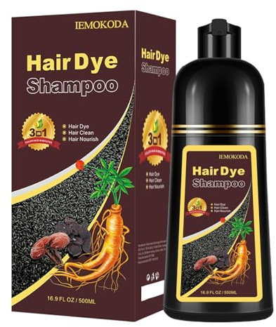 TYAYW Tinte para el cabello café oscuro champú 3 en 1 para cabello gris, largo y natural, color instantáneo para hombres y mujeres, efecto en minutos, 16,9 flOz (café o