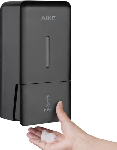 AIKE Dispenser di sapone schiumoso da 800 ml, montato a parete, pompa manuale per bagni commerciali AK1006F Compatibile solo con sapone schiumogeno