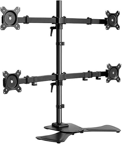 XHYDDLKJ Quad 4-Bildschirm-Monitorständer mit Desktop-Basis, höhenverstellbar, LCD-Multi-Screen-Display-Rack für TV-Halterung