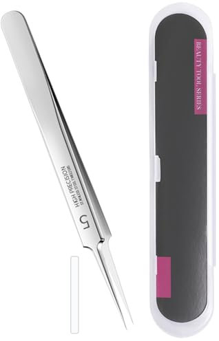 1PC Point Noir Extracteur,Dissolvant de Points Noirs Pince à épiler à Bouts Outils et Accessoires,Blackhead Remover avec Boite pour Retire Comédons,Les Boutons et Les Pustules-Bouts Pointus Droit