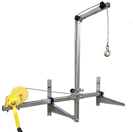 Outil de Levage d'installation de climatiseur, Support de Levage + treuil Manuel, Outil de Levage de démontage de Grue Pliante (Couleur : côté Pliant + treuil de 10 m)