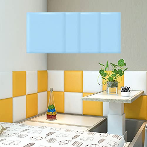 ILNCQLPM Gepolsterte Wandpaneele, abziehbares und aufklebbares Kopfteil, 3D-Wandpaneel, gepolstertes Wandpaneel, Leder, Kopfteil für Zuhause, Schlafzimmer, Hotel, Büro, 11,8 x 11,8 Zoll, quadratische
