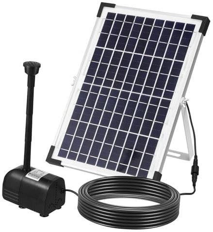Mipcase Solar Water Fountain Garden Water Features Outdoor Solar Powered Submersible Water Pump with Hose Solar Pool Fountain Water Cooler Dispenser Air Pump Aquarium