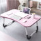 Foldable Bed Desk Stand Tray Table for Eating and Laptops Portable Lap Desk for Bed Pink 60x40x28cm