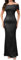 IWFEV Damen Pailletten Schulterfrei Bodycon Ärmellos Meerjungfrau Sparkly Maxi Casual Party Cocktail Kleid, Schwarz, Groß