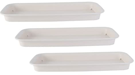 Garneck 3 sottobicchieri rettangolari in plastica – 30 cm rettangolare – per vasi e fioriere ideali per piante da interno e davanzale della finestra e durevole