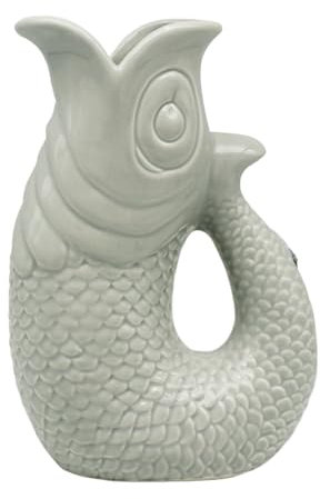 The Leonardo Collection Fish Jug/Vase Green 26cm for Kitchen & Home | Ceramic Or Glass Jug for Multiple Use | Beautiful Cream Or Milk Jug Vase for Daily Use | Can Be Used As Water Jug Too