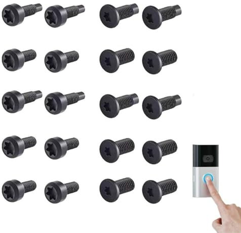 20pcs Doorbell Screws Replacement Set, 20 Spare Screws for Ring Doorbell, 4 Sizes Included (11.4x5.3mm, 8.8x5.3mm, 9.3x4.8mm, 6.7x4.8mm)