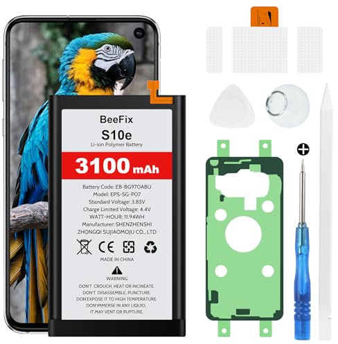 Beefix Akku für Samsung Galaxy S10E SM-G970F: EB-BG970ABU 3100mAh Hochkapazitäts Li-Polymer Ersatzakku mit professionellen Reparaturwerkzeugen
