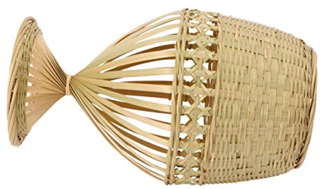 CAXUSD Vase Tressé en Bambou Naturel pour Décoration D'intérieur, Panier Fait Main Vert, Pot de Fleurs Artisanal, Accessoire Décoratif Écologique et Polyvalent pour Salon et Bureau