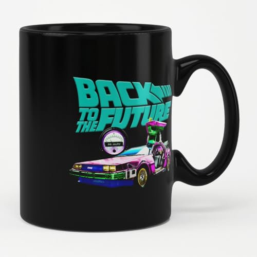 Back To The Future Officiellement Sous Licence DeLorean Tasse à Café, Mug (Noir)