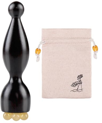 predolo Gesichtsmassage Handmassagegerät Holzmaterial Gesichtsbehandlungswerkzeug Augenpflege Ergonomisch Geformter Griff für Männer Frauen Heimgebrauch