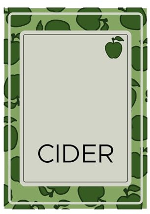 Cider Labels for Homemade Homebrewing Brewing Apple Cider Making