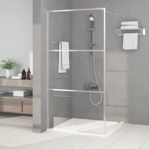 Générique Paroi de Douche Argenté 100x195 cm Verre ESG Transparent,Pièces de douches,Panneaux de Douche,152117