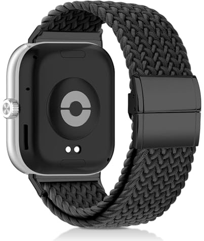 Zspoly Geflochtenes Armband Kompatibel mit Xiaomi Smart Band 9 pro armband/Xiaomi Smart Band 8 pro Armband/Xiaomi Redmi Watch 5/4, Nylon Magnetisch Stoff Elastisches Sport Ersatzband für Herren Damen