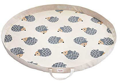 3 Sprouts Spielzeug Sack - Spiel und Go Aufräumsack | Spieldecke Spielteppich Spielzeugsack Aufbewahrung | Spielsack für Kinderzimmer - Ideal für Schnelles Aufräumen und Spielen - Igel