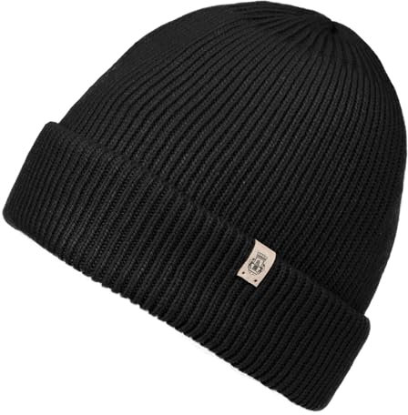 Roeckl Umschlagmütze mit Kaschmir Beanie Strickmütze Mütze Wollmütze Wintermütze Skimütze (One Size - schwarz)