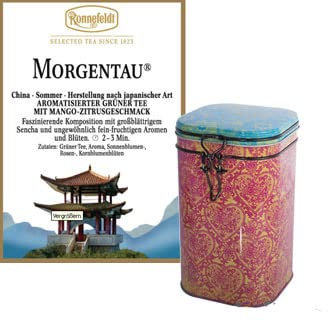 Erlesene Teedose mit 250g Morgentau - Grüntee von Ronnefeldt
