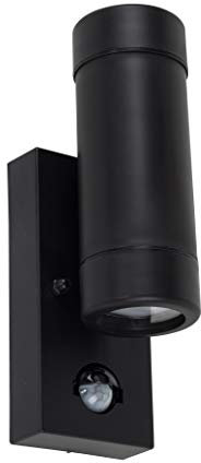 MiniSun | Modern Black Up/Down Wall Lights with PIR Motion Sensor | Outdoor Wall Lights, Home Décor & Improvement Essential