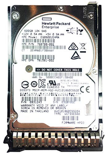 HPE 600 GB EG0600JEHMA 768788-002 781581-002 HUC101860CSS204 0B31243 SAS 2,5 Zoll SFF