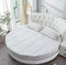 XGHW Matratzenschoner Rundbett, super weich, Wirbelsäule Schutz, Zwei Breiten elastische Band Design, warme und rutsch 2 Meter rundes Bett Hotel/Gästematratze (Color : White, Size : 220 * 220cm)