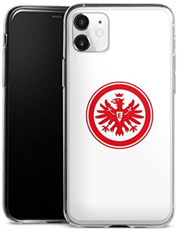 Slim Case kompatibel mit Apple iPhone 11 Silikon Handyhülle transparent Hülle extra dünn SGE Offizielles Lizenzprodukt Eintracht Frankfurt