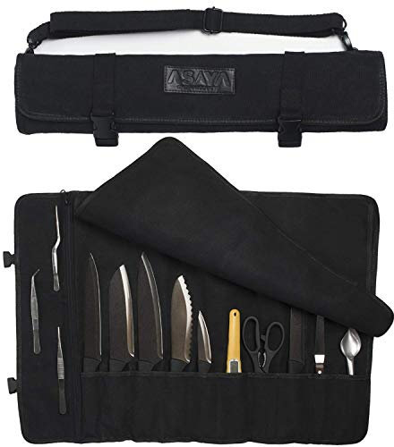 Asaya Canvas Knife Roll (Black)