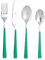 UNITED COLORS OF BENETTON. Rainbow | Besteck Set aus Edelstahl | 24-teiliges Grünes Set | Ergonomische Griffe | Spülmaschinenfest | Besteckset | Glänzend