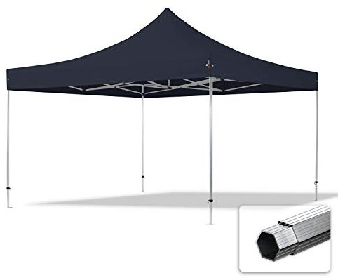TOOLPORT Faltzelt Professional 4x4 m Faltpavillon ohne Seitenteile ALU Pavillon Partyzelt schwer entflammbar schwarz