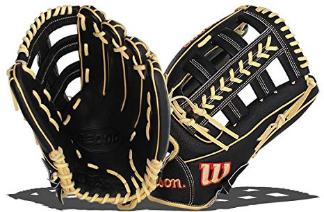 Wilson 2021 A2000 1800 (di) Lht, Outfield Baseball Uomo, 12.75-Nero/Tan-Guanti SuperSkin, L