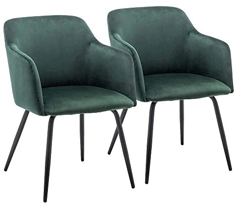 Amazon-Marke: Movian Brado, Esszimmerstühle, 2 Stück, Maße: 55 W x 58.8 D x 77 H cm, Dunkelgrün