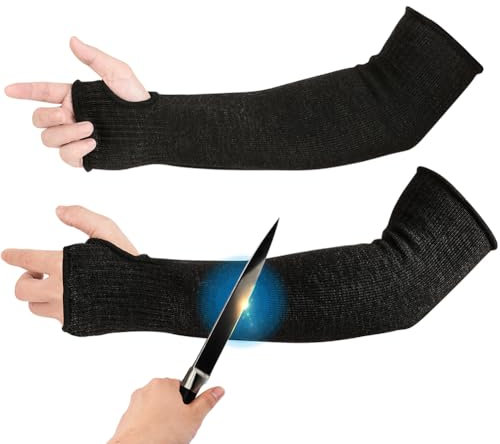 lovyoCoCo Arm Sleeves Arm Protectors Cut Heat Burn Resistant Sleeve,Anti Abrasion for Thin Skin and Bruising Garden Kitchen Farm, Black, One Size