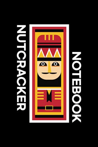 Nutcracker Illustration Notebook - Black Background: College Ruled Journal, 6 x 9 (GraphicX Studio)