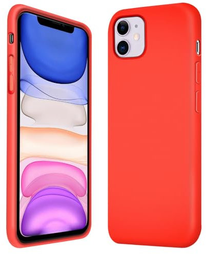 CoolGadget Schutzhülle TPU für iPhone 11, Silikonhülle, stoßfest, Kratzfest, kabelloses Laden, weiche Innenseite, Rot