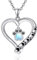 KINGWHYTE Hund Pfote Print Halskette 925 Sterling Silber Herz Anhänger Mondstein Anhänger Halskette Schmuck Geschenk für Frauen Mädchen Tochter Mama