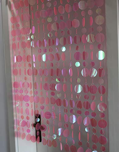 YINWUJIA Blase Perlen Vorhang, Rosa Transparent Kunststoff Pailletten Anhänger Kinderzimmer Cartoon Dekorative Tür Vorhang DIY Indoor Living Partition Ornamente Schnurvorhänge für Türen