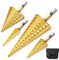 flintronic Broca Escalonada, 4PCS Broca Cónica HSS Titanio, Vástago Hexagonal, 4-32/4-20/4-12/5-35mm, para Taladrar con Destornillador en Acero, Madera Latón, Aluminio, PVC