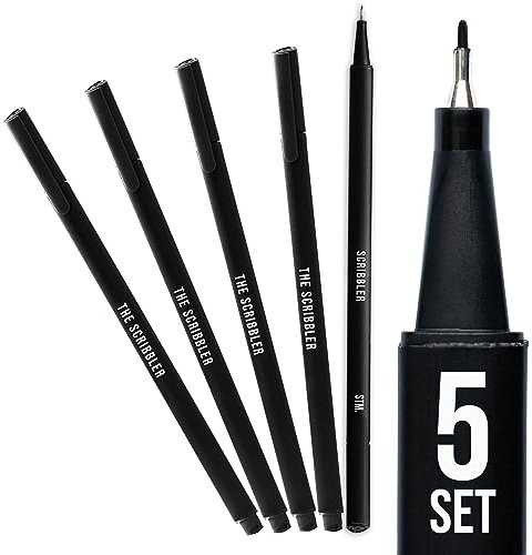 Scribbles That Matter Premium 0.7mm fineliner micron Stifte 5er-Set | Glatte, präzise, ​​ergonomische Schreibstifte mit schwarzer Tinte zum Journaling, Planen und Skizzieren