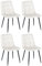 CLP Juego de 4 sillas de Comedor Antibes I Sillas de Cocina tapizadas con Fundas de Terciopelo I con Protectores de Suelo, Color:Blanco Crema
